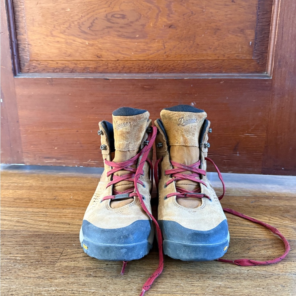 Danner Tan Boots with Red Laces